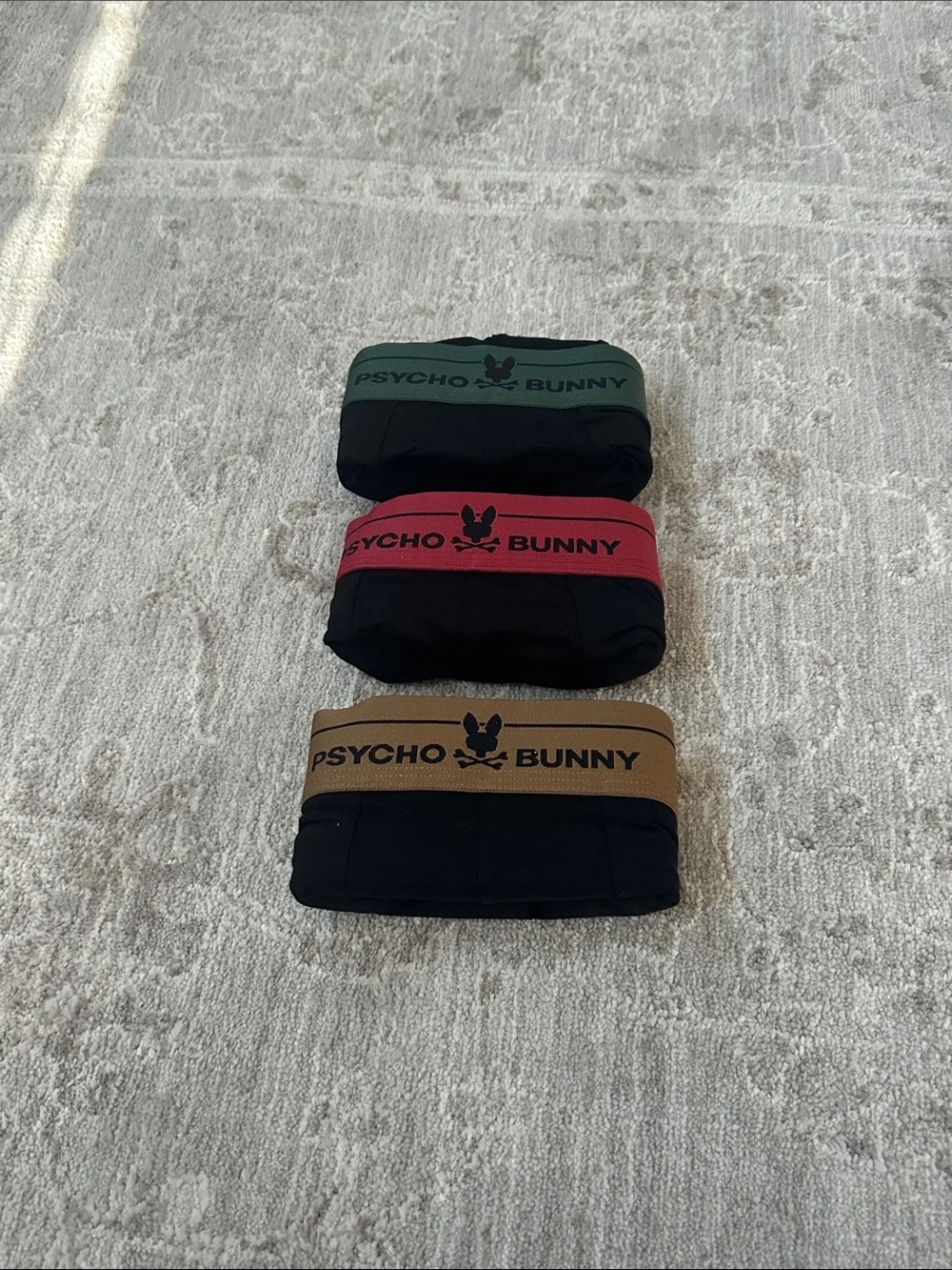 Psycho Bunny Men’s Medium three pack boxers. NWT’s.